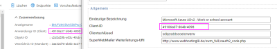 Microsoft OAuth2 App Client ID kopieren