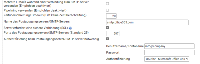 Microsoft OAuth2 App fr SMTP Versand